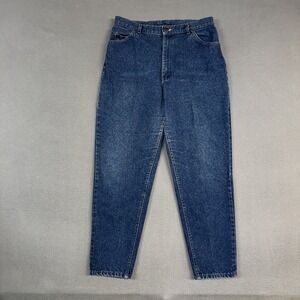 Lee Jeans Womens 18 (Fits 32x28) Blue Tapered Distressed Denim Cotton USA VTG